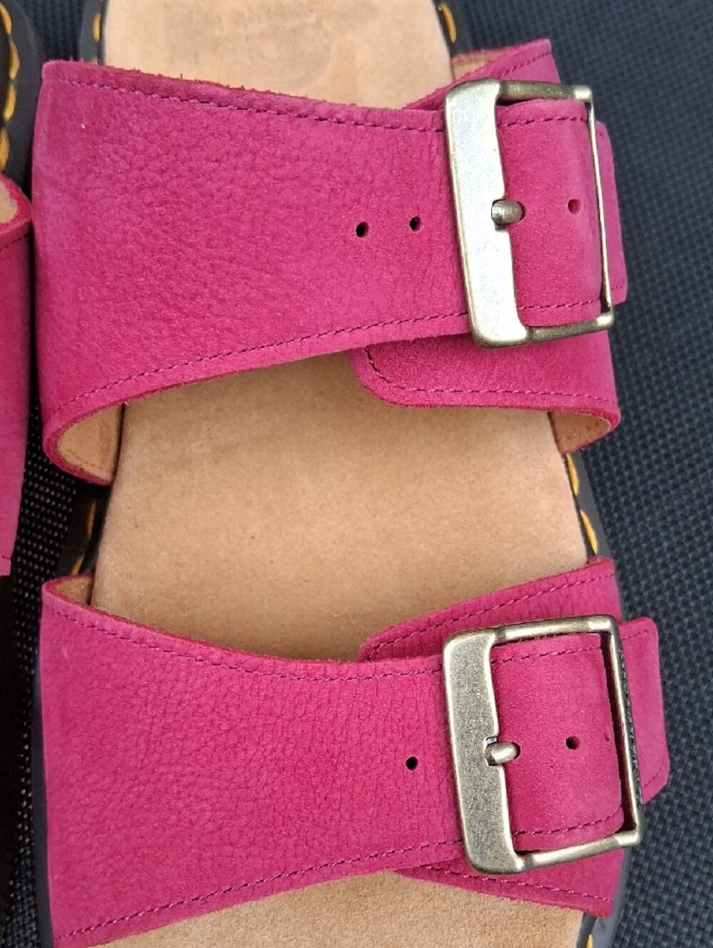 Dr. Martens Women’s Bright Fuchsia Double-Buckle Slide Sandals - Picture 16 of 16